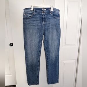 𝅺EILEEN Fisher Mid Rise Straight Leg Medium Wash Jeans Size 8